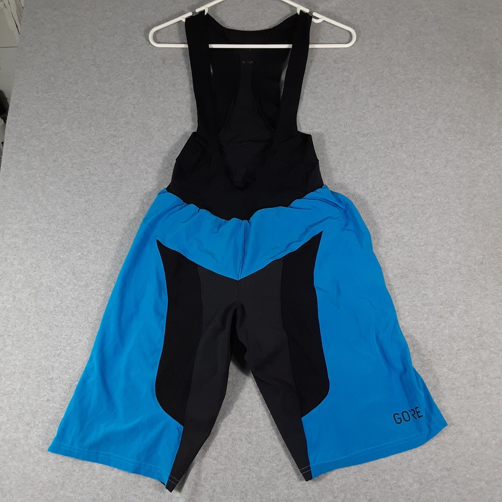 GORE Wear Mens Cycling Bib Shorts Blue Black Padded Size Medium MTB Road Bike